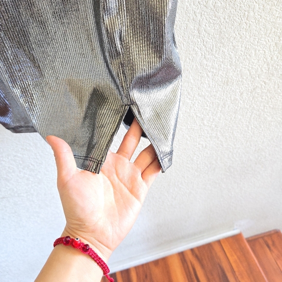 H&M Metallic Silver Mini Slip Dress, M, Cocktail, Party - Picture 7 of 8